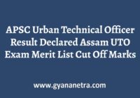 APSC Urban Technical Officer Result Merit List