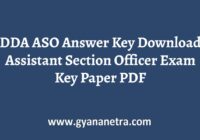 DDA ASO Answer Key Paper PDF