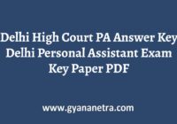 Delhi High Court PA Answer Key Paper PDF
