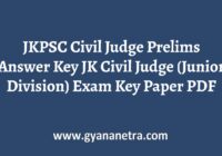 JKPSC Civil Judge Prelims Answer Key Paper