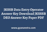 JKSSB Data Entry Operator Answer Key
