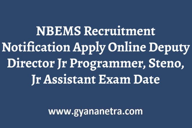 NBEMS Recruitment Apply Online