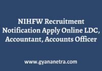 NIHFW Recruitment Notification