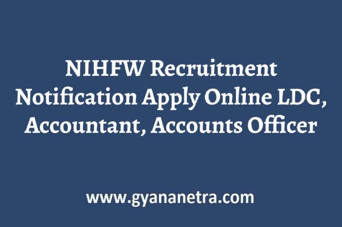NIHFW Recruitment Notification