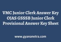 VMC Junior Clerk Answer Key Paper