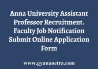 Anna University Assistant Professor Recruitment