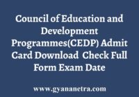 CEDP Admit Card