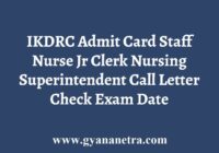 IKDRC Admit Card