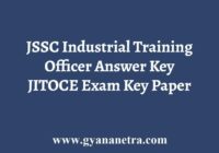 JSSC Industrial Training Officer Answer Key