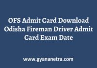 OFS Admit Card Download Exam Date