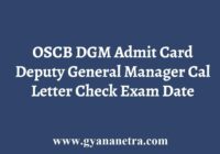 OSCB DGM Admit Card