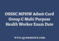 OSSSC MPHW Admit Card