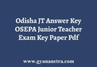 Odisha JT Answer Key