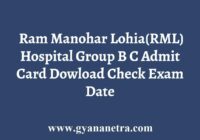 RML Hospital Group B C Admit Card