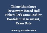 Thiruvithamkoor Devaswom Board Hall Ticket
