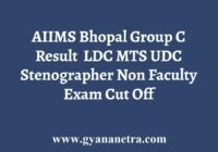 AIIMS Bhopal Group C Result