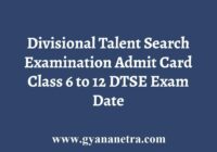 Divisional Talent Search Examination Admit Card