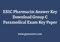 ESIC Pharmacist Answer Key Paper