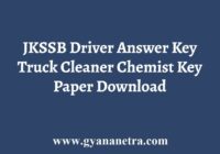 JKSSB Driver Answer Key