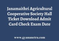 Janamaithri Agricultural Cooperative Society Hall Ticket