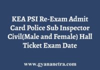 KEA PSI Re Exam Hall Ticket