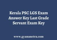 Kerala PSC LGS Exam Answer Key