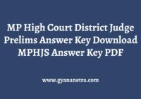 MP High Court District Judge Prelims Answer Key