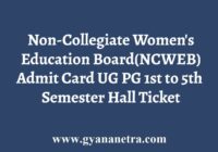 NCWEB Admit Card