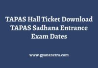 TAPAS Hall Ticket Entrance Exam