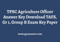 TPSC Agriculture Officer Answer Key Paper