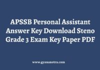 APSSB Personal Assistant Answer Key Paper