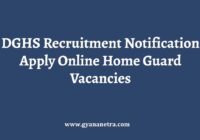 DGHS Recruitment Notification