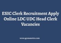 ESIC Clerk Recruitment UDC LDC
