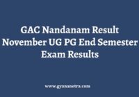 GAC Nandanam Result End Semester Exam
