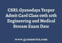 Gyanodaya Tezpur Admit Card