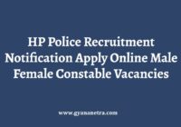 HP Police Recruitment Notification