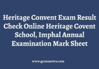 Heritage Convent Exam Result