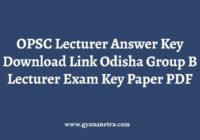 OPSC Lecturer Answer Key Paper