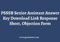 PSSSB Senior Assistant Answer Key Paper