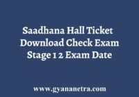 Saadhana Hall Ticket