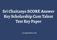 Sri Chaitanya SCORE Answer Key Paper PDF