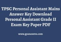 TPSC Personal Assistant Mains Answer Key
