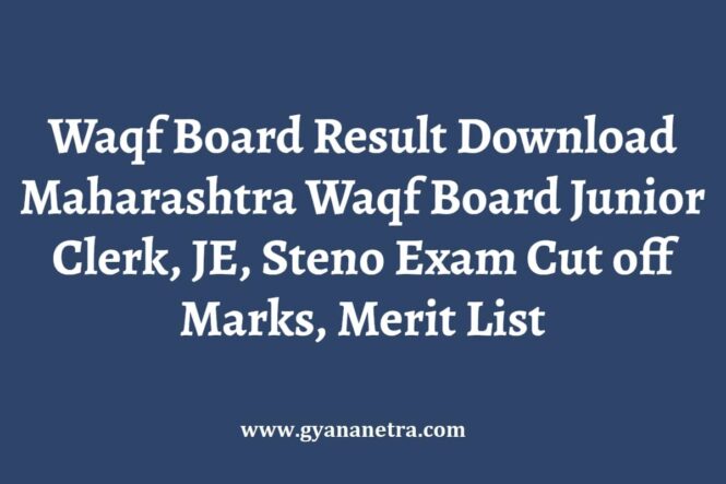 Waqf Board Result Merit List