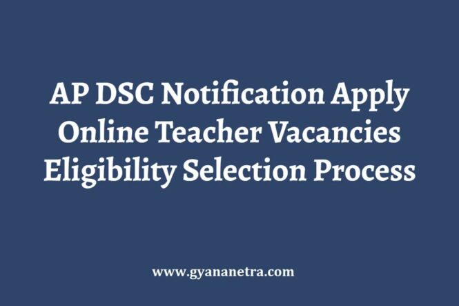 AP DSC Notification Apply Online