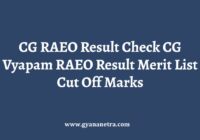 CG RAEO Result Merit List