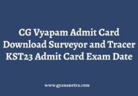 CG Vyapam Admit Card Surveyor Tracer