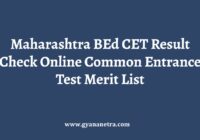 Maharashtra BEd CET Result Check Online