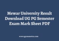 Mewar University Result Semester Exam