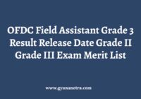 OFDC Field Assistant Grade 3 Result Merit List