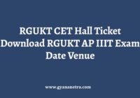 RGUKT CET Hall Ticket Exam Date